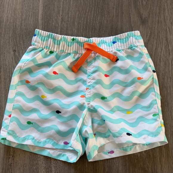 Primary Wave Fish Swim Trunks 12-18 Months - Picture 1 of 5